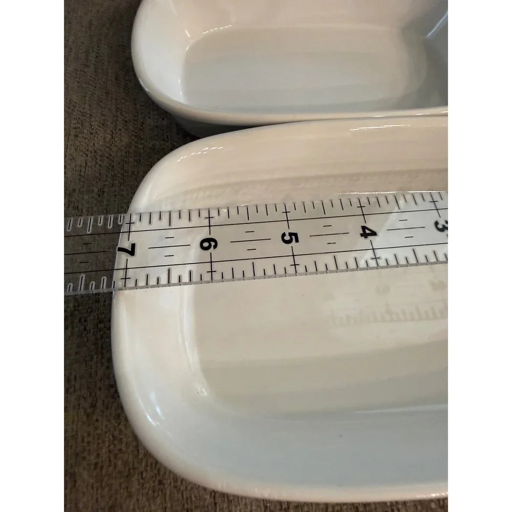 Vintage White Ceramic Oven Proof Japan Au Gratin Baking Dishes Set of 7